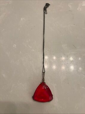 Red Triangle Pendant Necklace - Elegant Women’s Jewelry